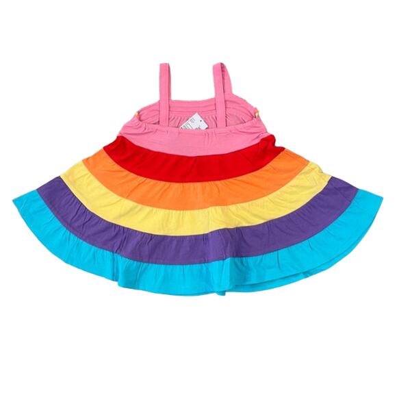 NWT Children's Place Rainbow Pom Pom Tiered Dress - SIZE 6-9 Months - Picture 5 of 7